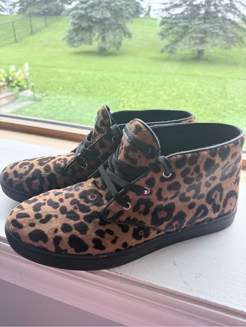 Dolce & Gabbana Men’s Leopard Print Pony Hair Oxfords